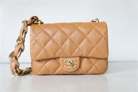 Chanel Funky Town Small Flap, Dark Beige with Gold .